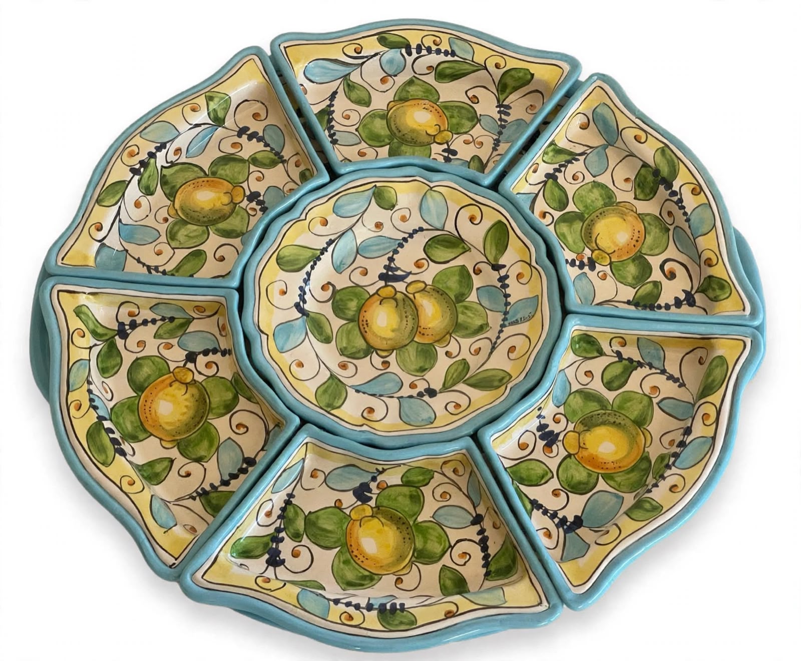 Antipastiera  8 pezzi limoni celesti D40
