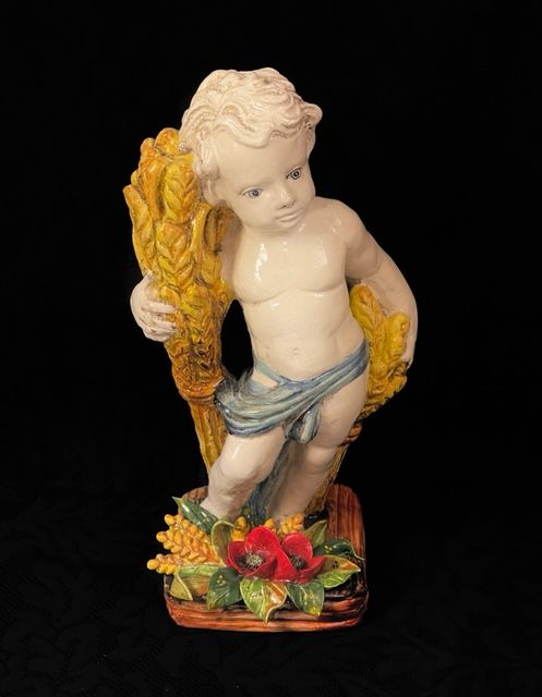 Putto con Grano&Papaveri h48 base 18x18 