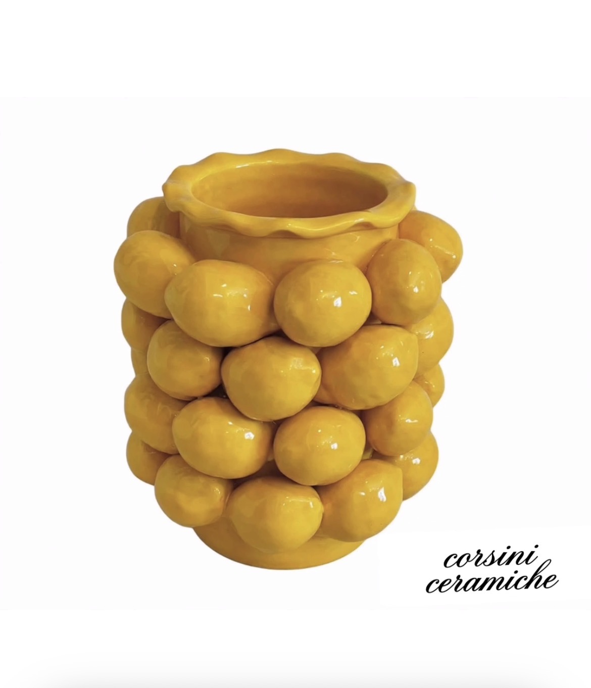 Vaso con limoni gialli applicati iD19 est h22 D10 