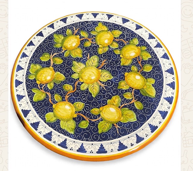Tavolo D60 limoni fondo blu e Monticini 