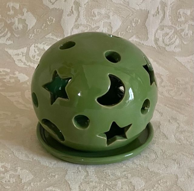 Sfera verde con stelle&luna D10 con piattino D9,5