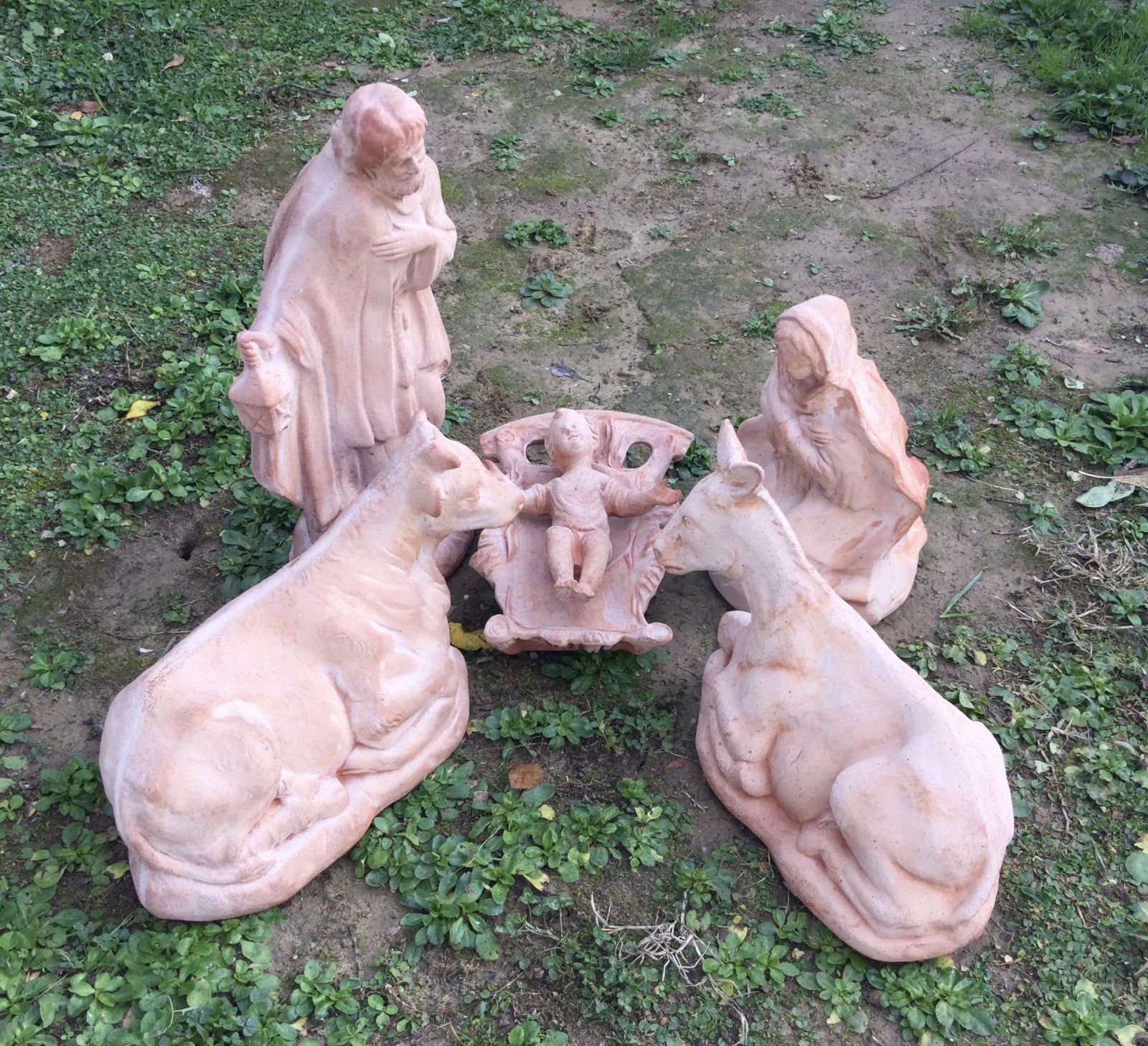 Presepe in terracotta galestro 5pz h40